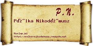 Pálka Nikodémusz névjegykártya
